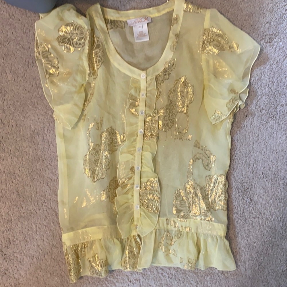 La Rol light yellow fil de coup blouse S